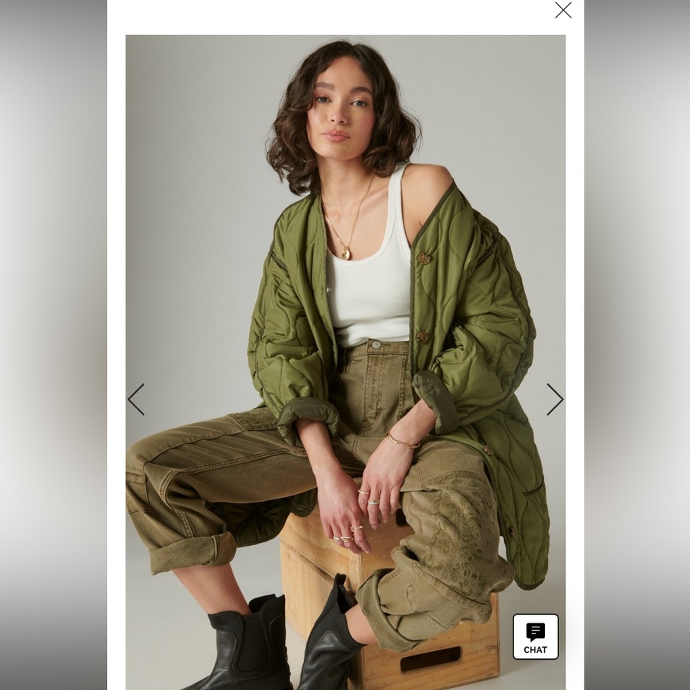 Lucky brand quilted  jacket in olive color!